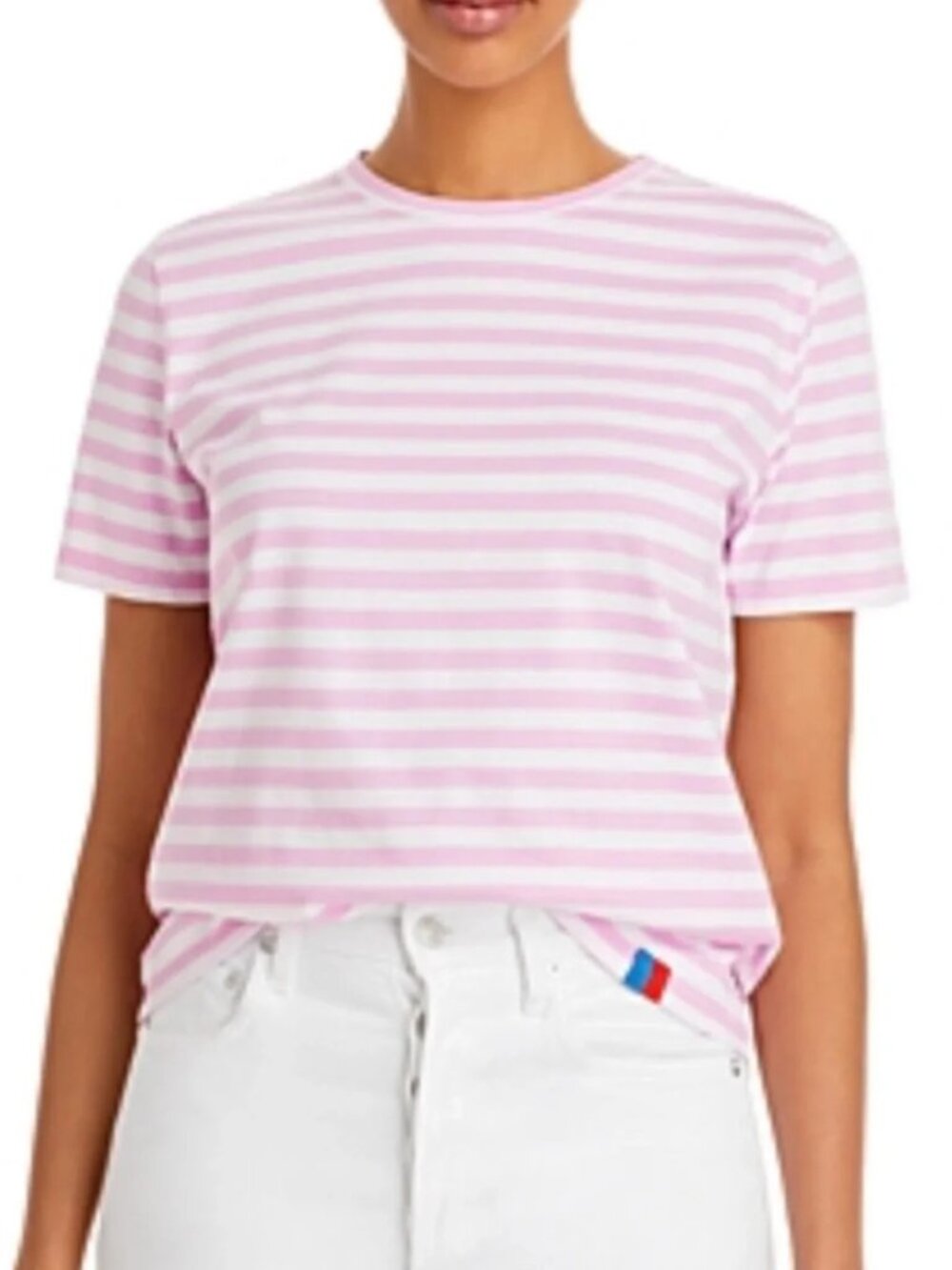 Kule NEW The Modern Stripe Tee, Pink, Size XS